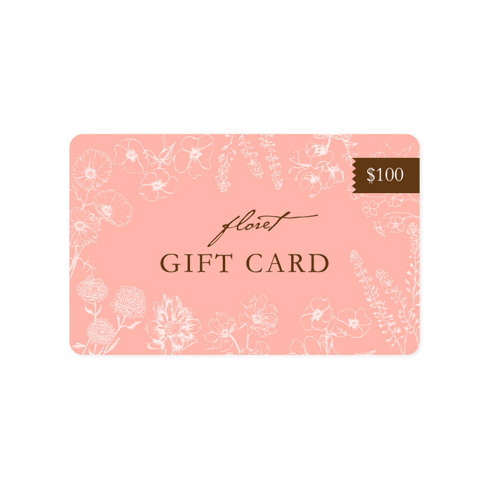 An overhead of Floret's Gift Card $100
