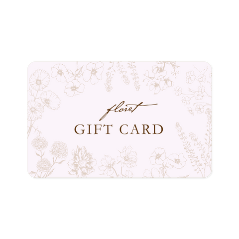 An overhead of Floret's Gift Card Graphic