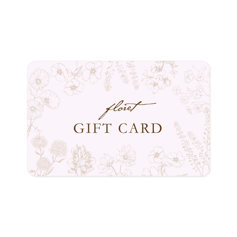 An overhead of Floret's Gift Card Graphic